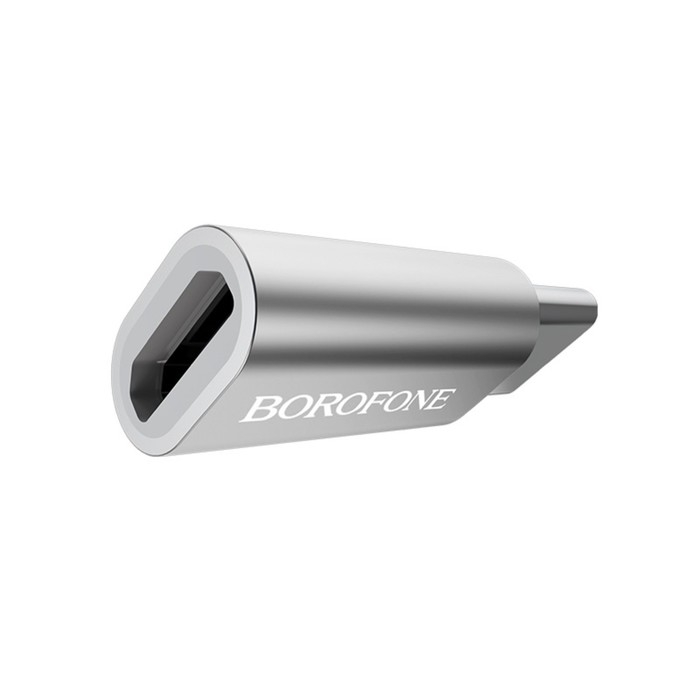 Адаптер Borofone BV4, MicroUSB - Type-C, серебристый Адаптер Borofone BV4, MicroUSB - Type-C, серебристый
