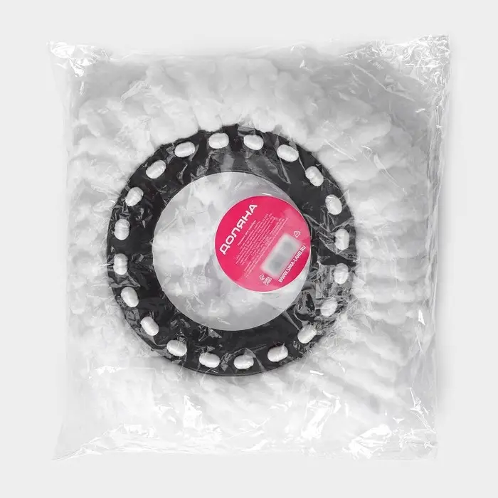 Насадка для швабры с отжимом - центрифугой Доляна, длина нитей 10 см, микрофибра, МИКС