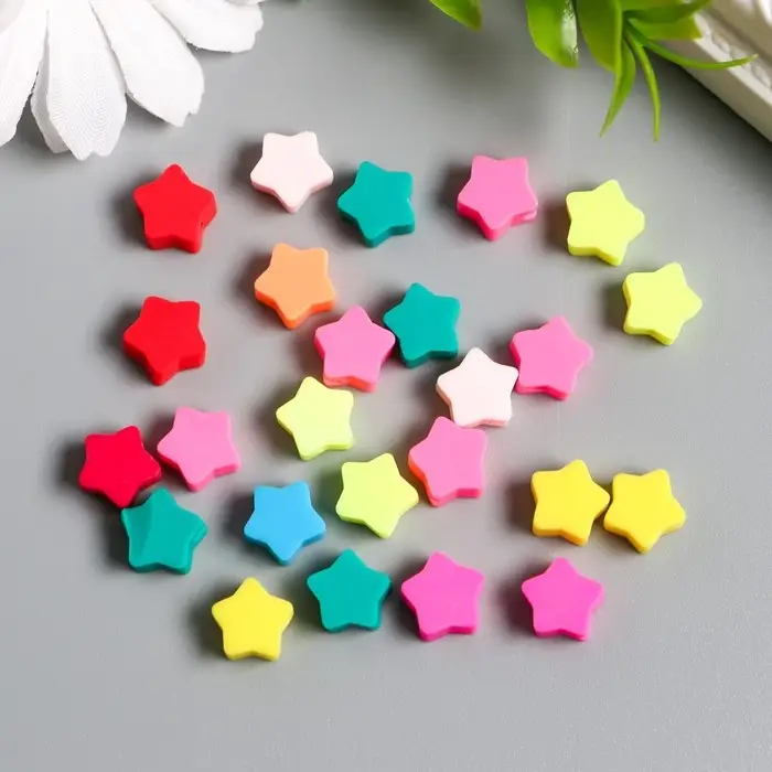 Набор бусин для рукоделия и плетения &laquo;Арт Узор. Яркие звёздочки&raquo;, 25 шт., 0.5&times;0.9&times;0.9 см