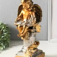 Фигура гипс &laquo;Ангел с книгой сидя&raquo;, под бронзу, 34&times;18&times;17 см