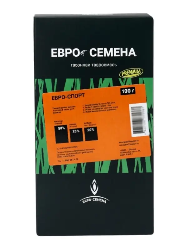Семена Газонная травосмесь &laquo;Евро-Спорт&raquo;, 100 г, &laquo;Евро-семена&raquo;