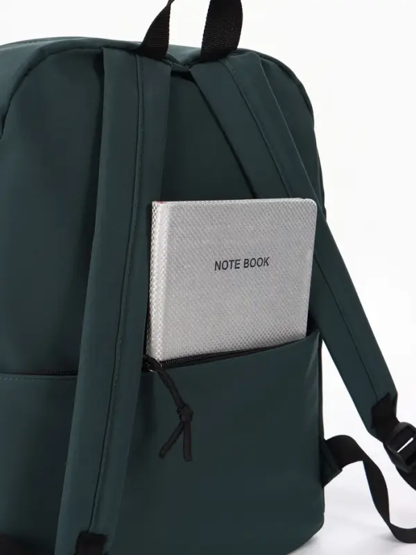 Рюкзак школьный, 1 отделение, 4 кармана, 30&times;12&times;40 см, тёмно-зелёный