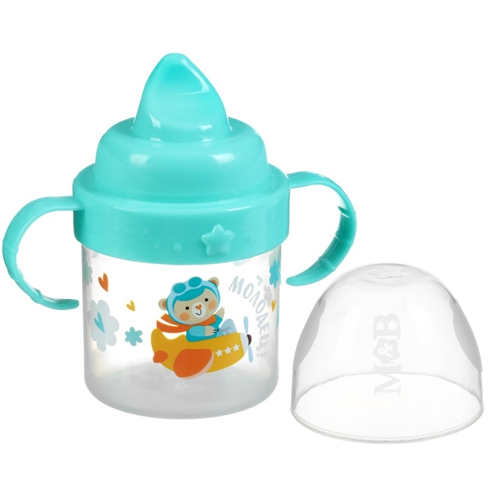 Поильник детский с твёрдым носиком «мишка», 140 мл., с ручками, цвет бирюзовый Поильник детский с твёрдым носиком «мишка», 140 мл., с ручками, цвет бирюзовый