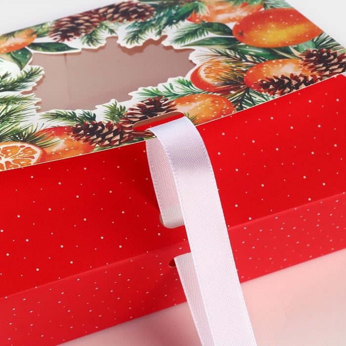 Коробка новогодняя складная «Апельсины» 16.5 х 12.5 х 5 см, Новый год Коробка новогодняя складная «Апельсины» 16.5 х 12.5 х 5 см, Новый год