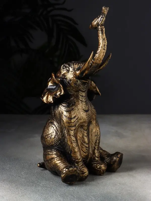 Фигурка полистоун &laquo;Слон с птичкой&raquo;, 28&times;14&times;14 см