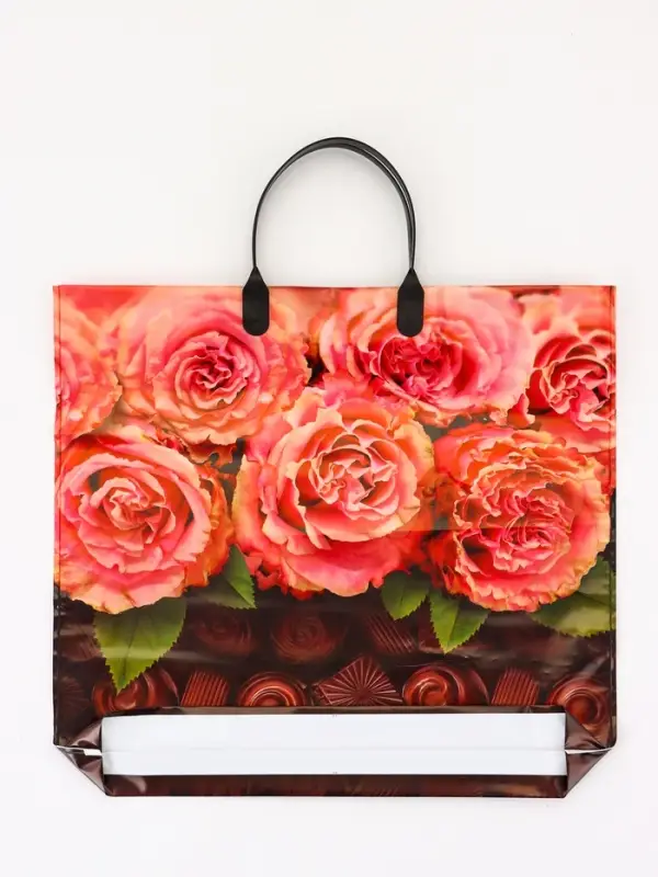 Пакет подарочный &laquo;Сладкий аромат&raquo;, полиэтиленовый с пластиковой ручкой, 37&times;34 см, 80 мкм