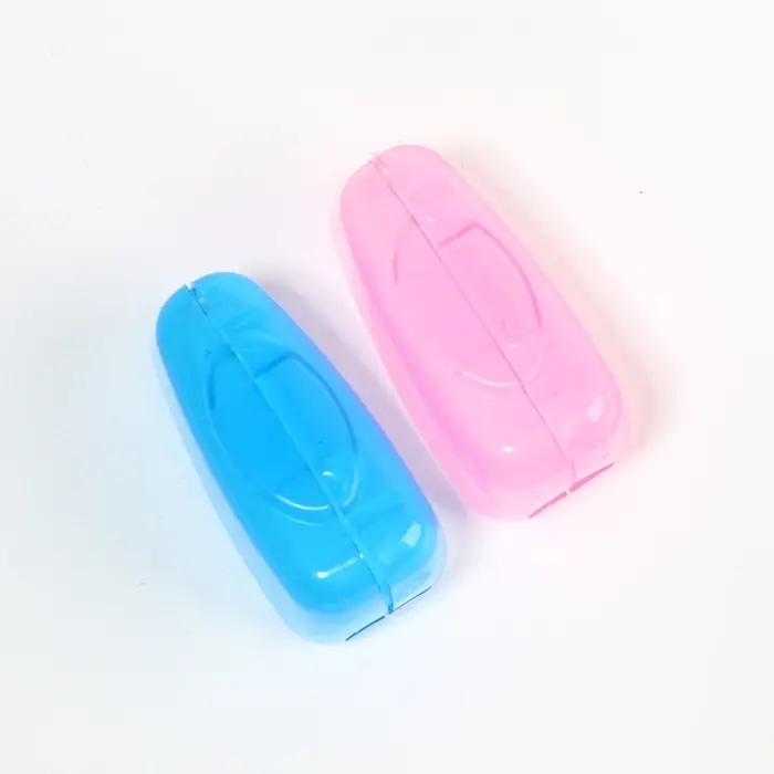 Колпачок - футляр для зубной щётки, набор - 2 шт., 3.8×2.2×1.8 см, розовый, голубой