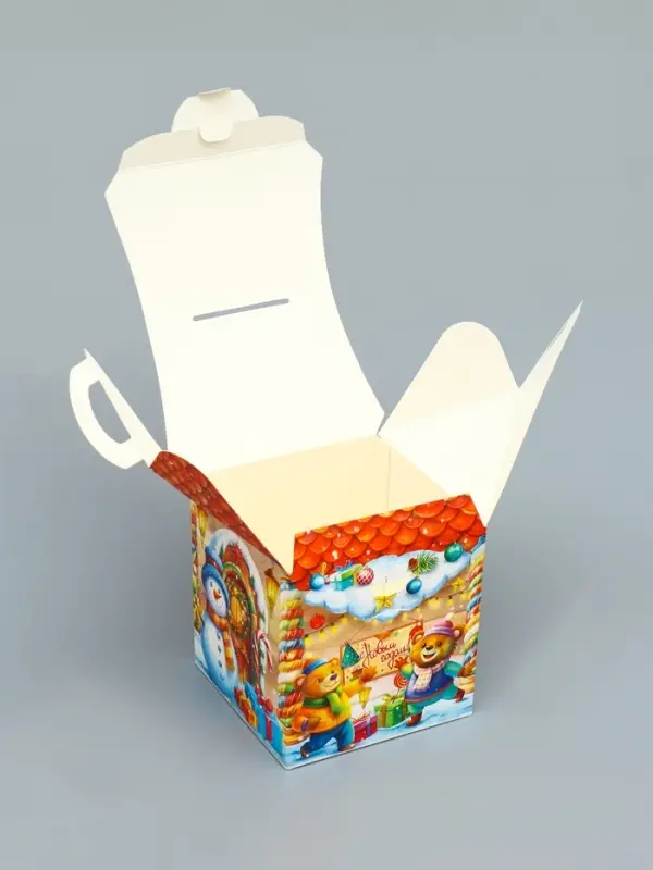 Подарочная новогодняя коробка «Карамельный», домик, 12×12×19 см Подарочная новогодняя коробка «Карамельный», домик, 12×12×19 см