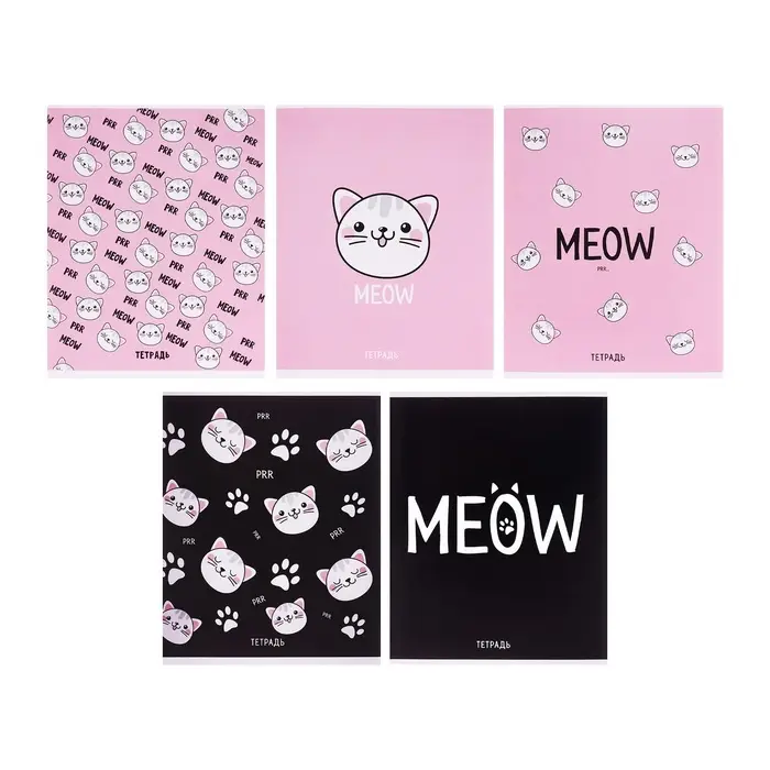 Тетрадь 48 листов в клетку, Calligrata Meow, МИКС