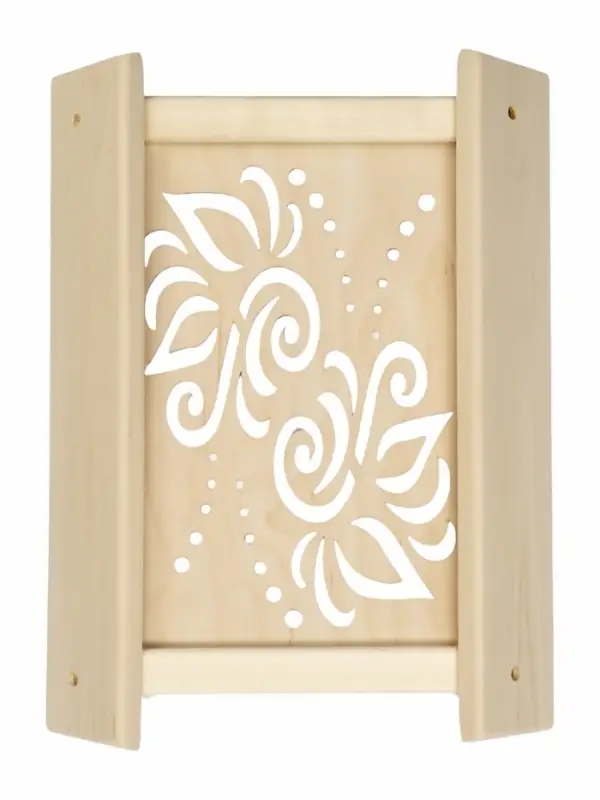 Абажур угловой для бани и сауны &laquo;Лотос&raquo;, 38&times;29&times;10.5 см, деревянный, со вставкой