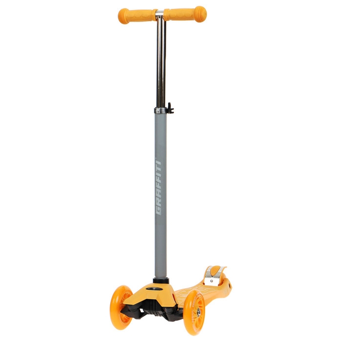 Самокат GRAFFITI Baby, колёса световые PU 120/70 мм, ABEC 7, цвет оранжевый Самокат GRAFFITI Baby, колёса световые PU 120/70 мм, ABEC 7, цвет оранжевый