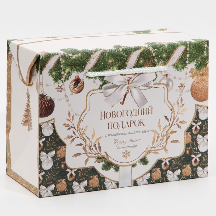 Пакет-коробка «Подарок для тебя», 23 х 18 х 11 см, Новый год Пакет-коробка «Подарок для тебя», 23 х 18 х 11 см, Новый год