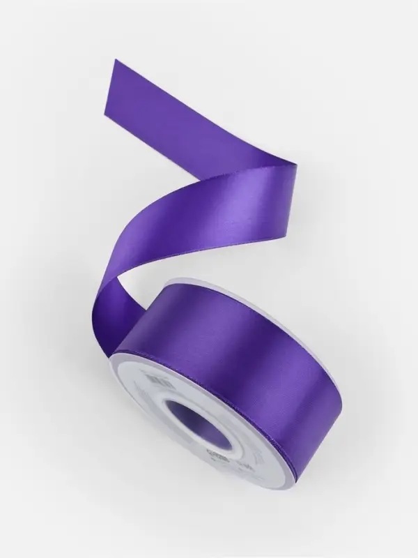 Лента атласная TEIRA, двухсторонняя, 38 мм, 25&plusmn;1 м, фиолетовая №0470