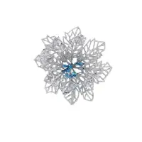 Ёлочные игрушки 3 шт. &laquo;Зимнее волшебство. Ажурный цветок&raquo; пластик, 10.5 см, серебро