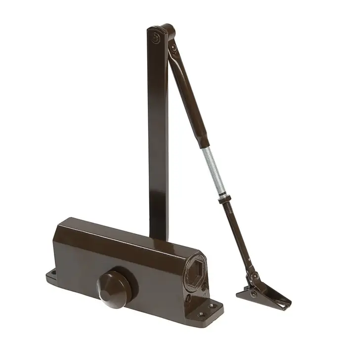 Доводчик дверной ТУНДРА d=80BR, от 45-70 кг, коричневый