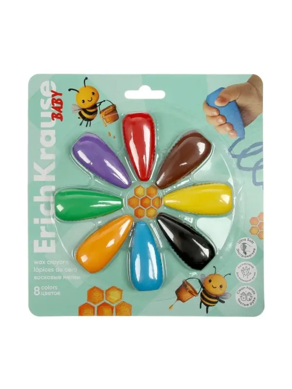 Восковые мелки 8 цветов, ErichKrause Baby