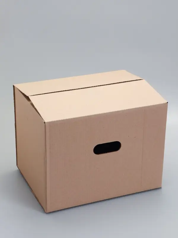 Коробка складная, бурая, для упаковки, хранения и переезда, с ручками, 40&times;30&times;30 см