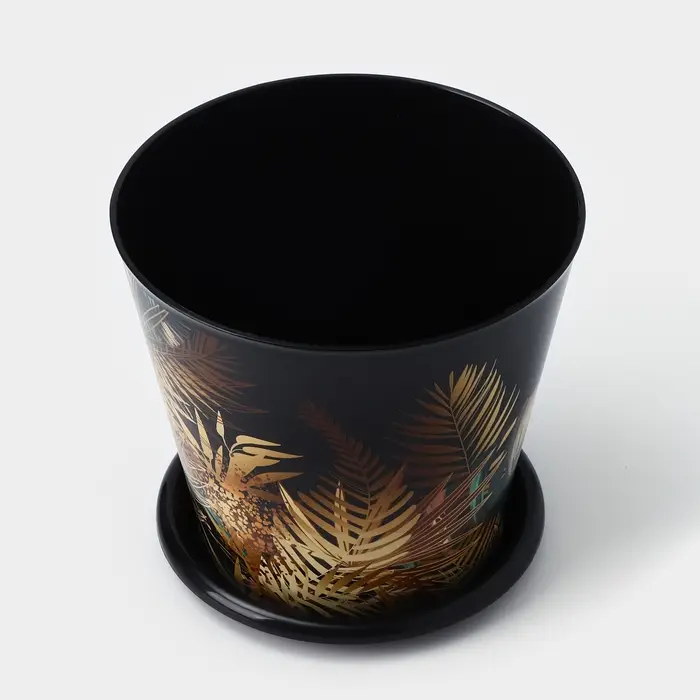 Горшок для цветов Доляна «Голди», 800 мл, цвет чёрный Горшок для цветов Доляна «Голди», 800 мл, цвет чёрный