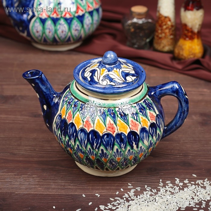 Чайник Риштанская Керамика Чайник Риштанская Керамика "Узоры", 1000 мл, микс