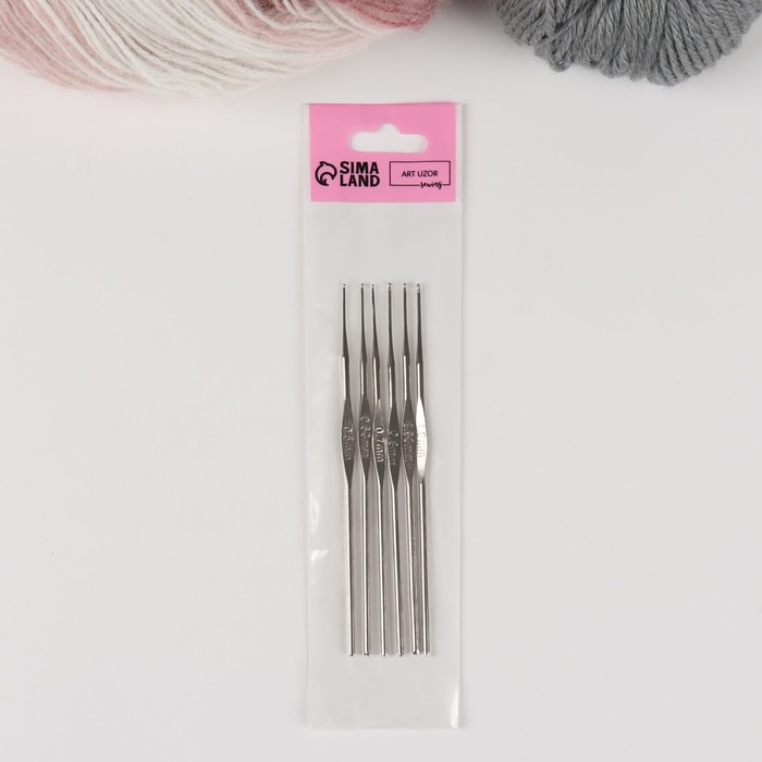 Набор крючков для вязания, d = 0,5-1 мм, 12 см, 6 шт Набор крючков для вязания, d = 0,5-1 мм, 12 см, 6 шт