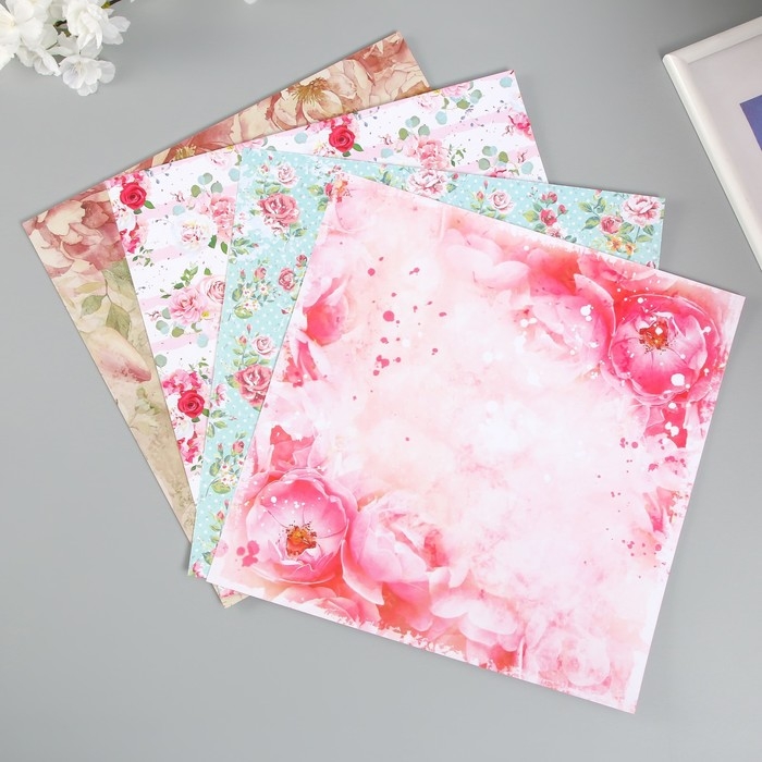 Бумага для скрапбукинга 30х30 см Бумага для скрапбукинга 30х30 см "Шебби-шик", двусторонняя, 12 листов, 12 дизайнов