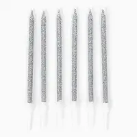 Свечи для торта "Твой день", набор 6 штук серебро