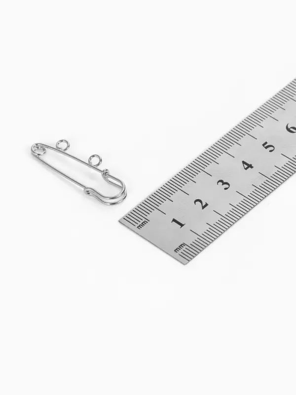 Булавка для подвесок PO-035 №01, 2 шт. 3.5&times;0.5 см, цвет серебро