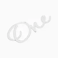 Топпер для торта "One" акрил, цвет серебро