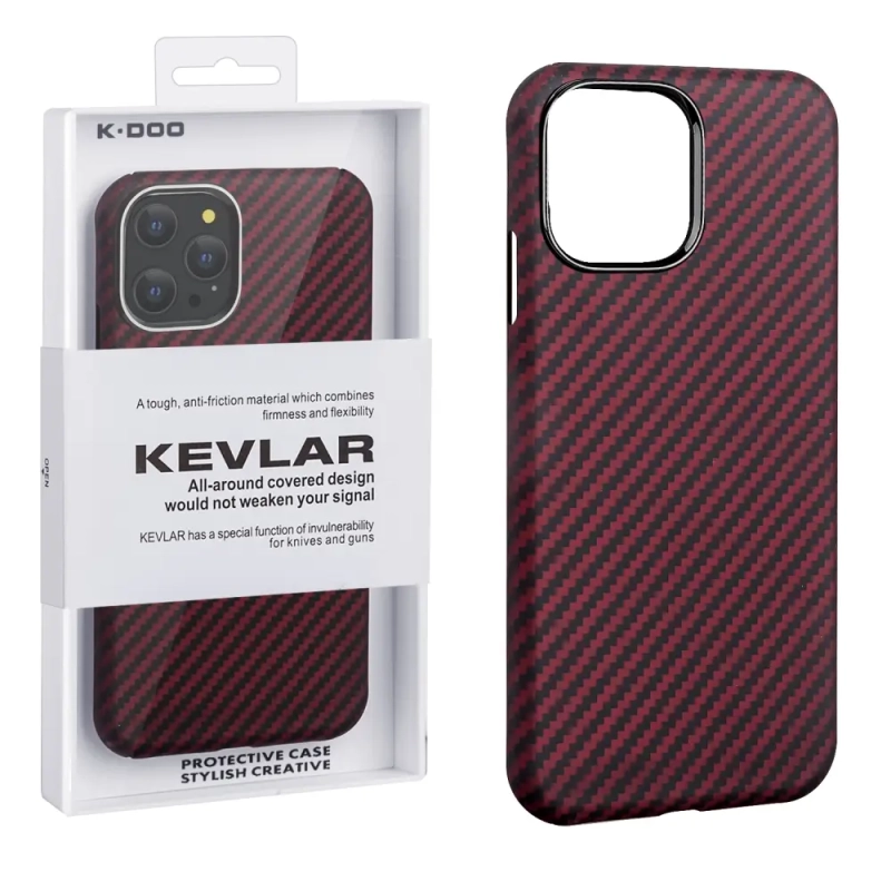 Чехол iPh 12/12 Pro Kevlar Red Чехол iPh 12/12 Pro Kevlar Red