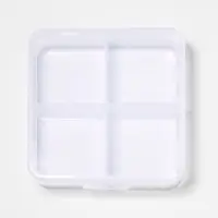 Таблетница, 4 секции, 7&times;6.7&times;2.4 см, прозрачная