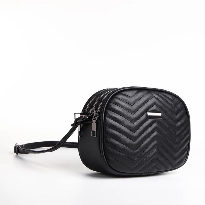 Сумка женская кросс-боди на молнии, цвет чёрный Сумка женская кросс-боди на молнии, цвет чёрный