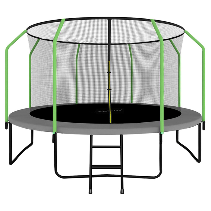 Батут ONLYTOP, d=427 см, высота сетки 173 см, с лестницей, цвет серо-салатовый Батут ONLYTOP, d=427 см, высота сетки 173 см, с лестницей, цвет серо-салатовый