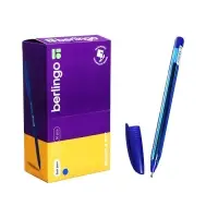 Ручка шариковая Berlingo. Triangle 100T, синий стержень, игольчатый узел 0.7 мм, треугольный корпус