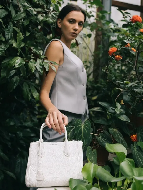 Сумка женская тоут TEXTURA на молнии, 25&times;7&times;21 см, однотонная, белая