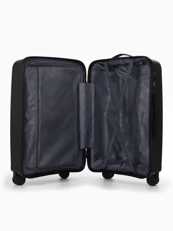 Чемодан на колесах 24", кодовый замок, 40&times;24&times;65 см, чёрный