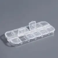 Органайзер для хранения мелочей, 12 ячеек, 13&times;5.3&times;1.3 см, прозрачный