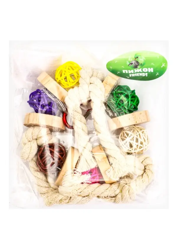 Игрушка для птиц &laquo;Браслет&raquo;, 13.5&times;5 см, с колокольчиками, цвет МИКС