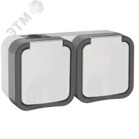 Розетка 2-местная горизонтальная TORS 16А IP55 белый