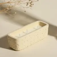 Свеча в подсвечнике, 3 фитиля, 5.2&times;15&times;4.7 см, белая