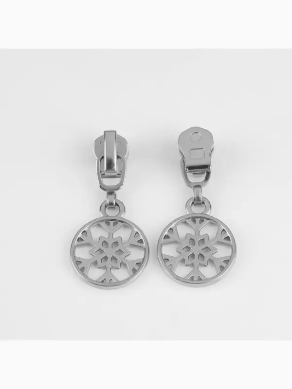 Бегунок для металлической молнии, №3, &laquo;Снежинка&raquo;, 10 шт., цвет никель