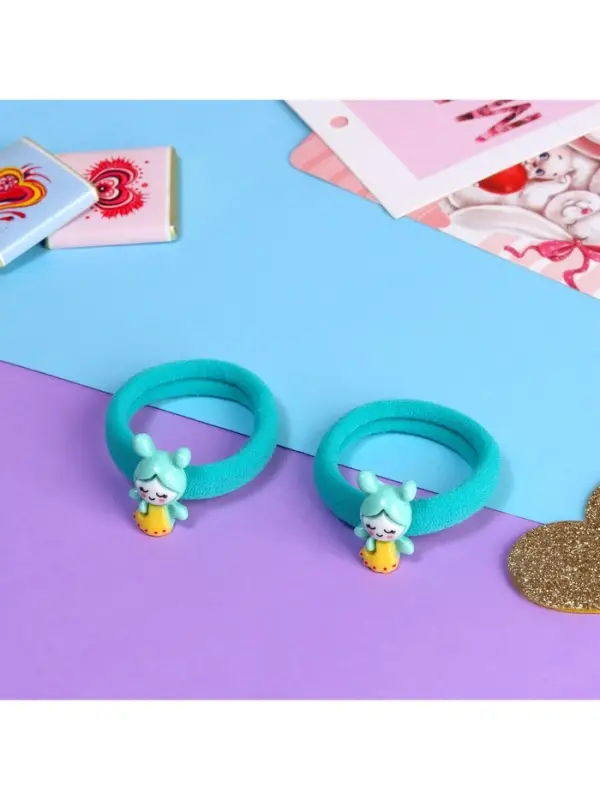 Резинка для волос «Маленькая радость», набор 2 шт., пчёлка, 3.5 см, зелёная Резинка для волос «Маленькая радость», набор 2 шт., пчёлка, 3.5 см, зелёная