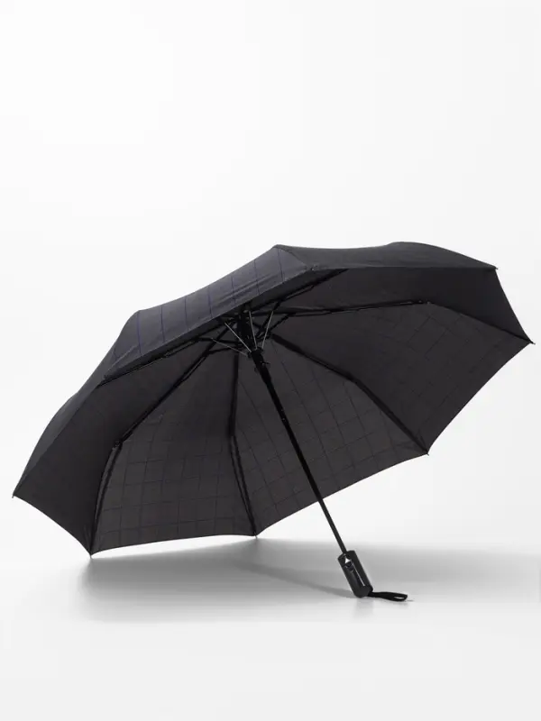 Зонт полуавтоматический &laquo;Клетка&raquo;, эпонж, 3 сложения, 8 спиц, R = 48/55 см, D=110 см, цвет МИКС