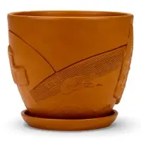 Горшок цветочный с поддоном 5 л, d122/h19,5 см терракот керамика, "Голландия" (М)