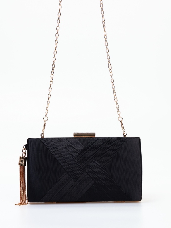 Сумка-клатч на фермуаре, цвет чёрный Сумка-клатч на фермуаре, цвет чёрный