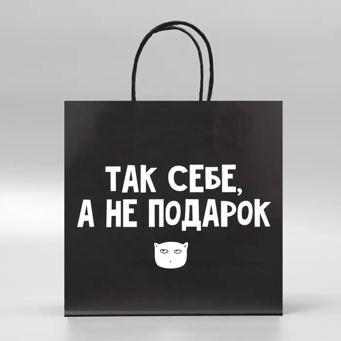 Пакет подарочный, упаковка, &laquo;Так себе, а не подарок&raquo;, 22&times;22&times;11 см