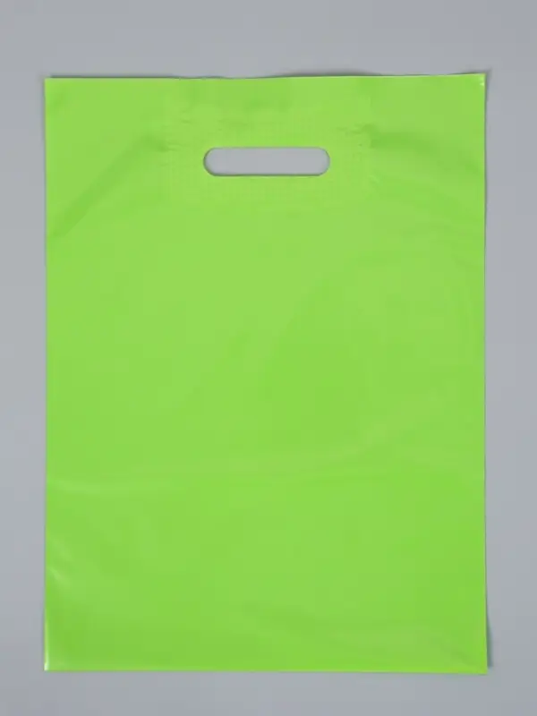 Пакет полиэтиленовый с вырубной ручкой, Салатовый 30-40 См, 70 мкм