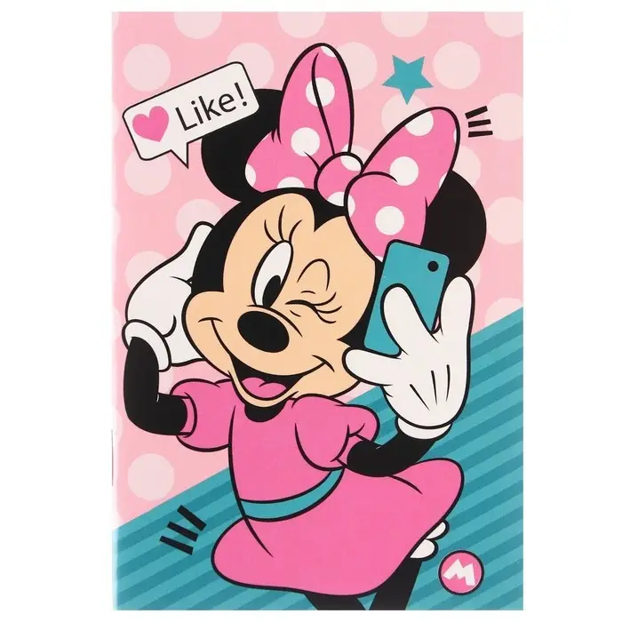 Блокнот А6, 32 листа, на скрепке &laquo;Минни Маус&raquo;