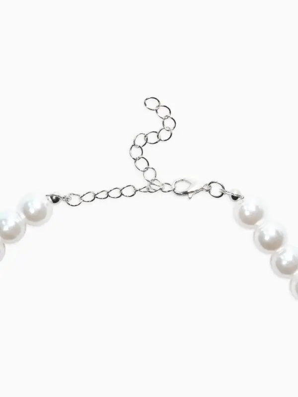 Чокер &laquo;Сияние жемчуга&raquo;, (набор3 нити) бусины №14,10,8, L=35см+8см, цвет белый в серебре