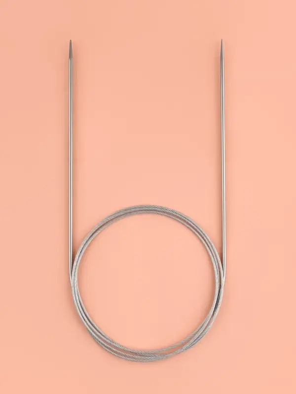 Спицы круговые, для вязания, с металлическим тросом, d=2 мм, 14/100 см Спицы круговые, для вязания, с металлическим тросом, d=2 мм, 14/100 см