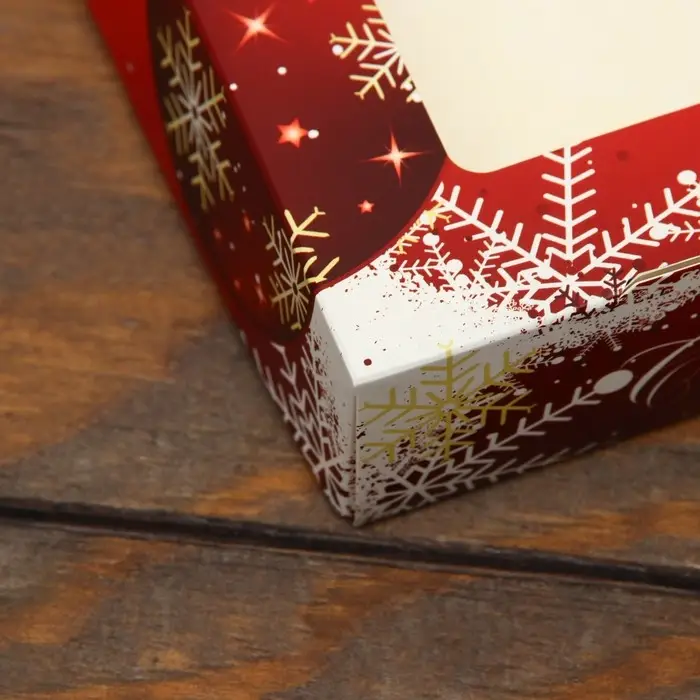 Коробка складная с окном «Новый год» 20×20×4 см Коробка складная с окном «Новый год» 20×20×4 см